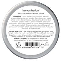 Kalyan Herbal Natural Deodorant Cream - Bergamot & Neroli